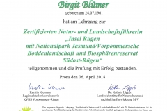 Urkunde Natur- und Landschaftsführerin